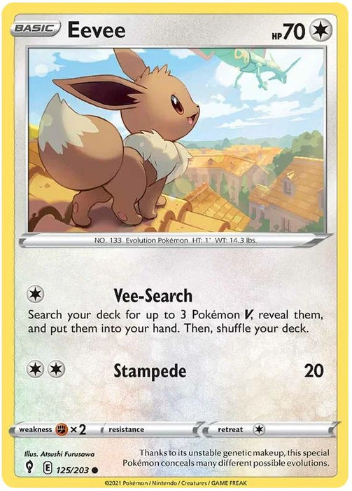 Eevee 125/203 Common Pokemon Card (SWSH Evolving Skies)