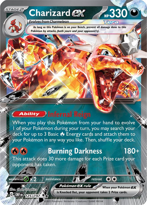 Charizard ex 125/197 Double Rare Pokemon Card (SV Obsidian Flames)