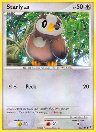 Starly 129/147 Common Pokemon Card (Supreme Victors)