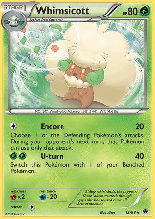 Whimsicott 12/98 Rare Pokemon Card (Emerging Powers)