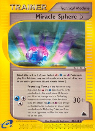 Miracle Sphere ß 130/144 Uncommon Pokemon Card (Skyridge)