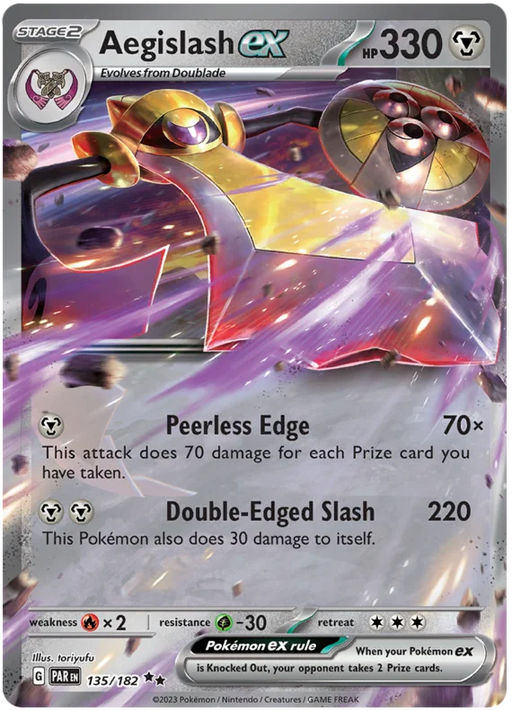 Aegislash ex 135/182 Double Rare Pokemon Card (SV04 Paradox Rift)