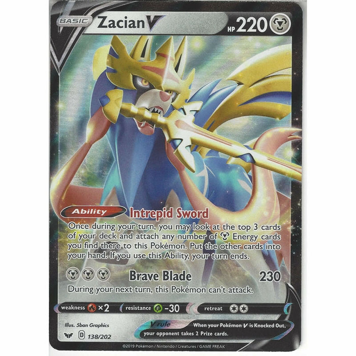 Zacian V 138/202 Ultra Rare Pokemon Card (Sword & Shield)