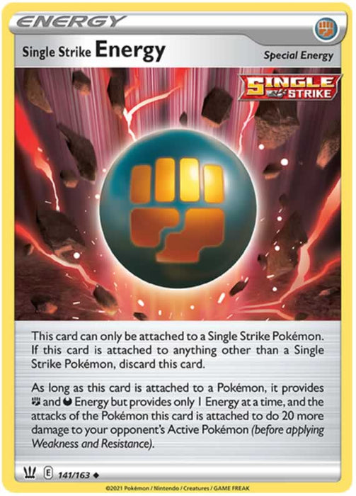 Single Strike Energy 141/163 Uncommon Reverse Holo Pokemon Card (Battle Styles)