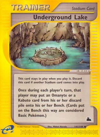 Underground Lake 141/144 Uncommon Pokemon Card (Skyridge)