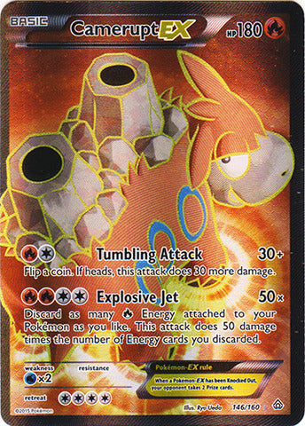 Camerupt EX 146/160 Full Art Ultra Rare Pokemon Card (XY Primal Clash)
