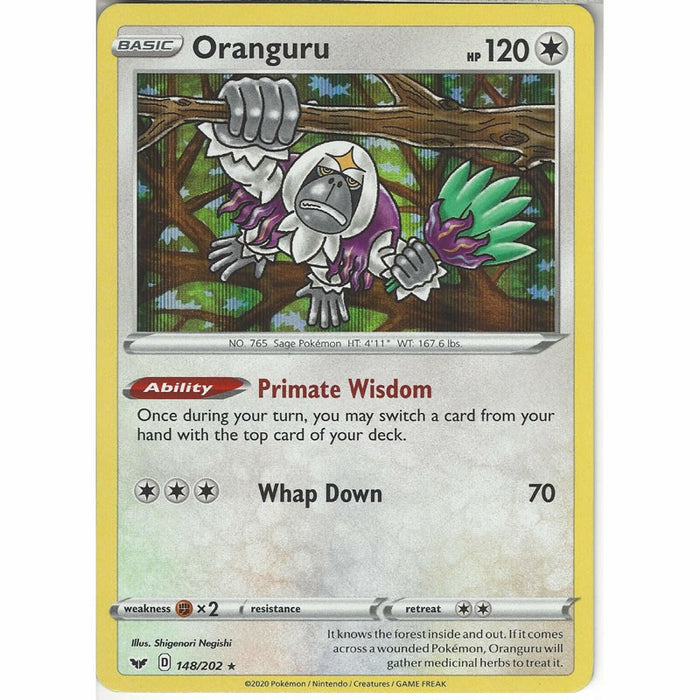 Oranguru 148/202 Rare Non-Holo Pokemon Card (Sword & Shield)