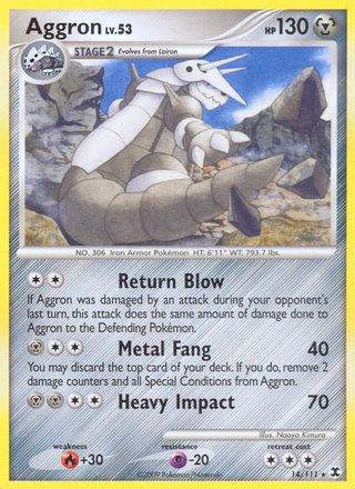 Aggron 14/111 Rare Pokemon Card (Rising Rivals)