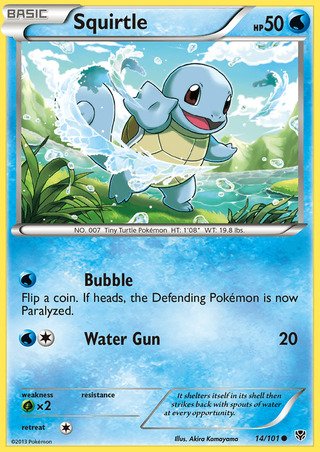 Squirtle 14/101 Common Pokemon Card (Plasma Blast)