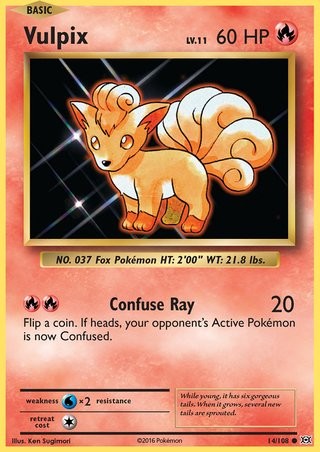 Vulpix 14/108 Common Pokemon Card (XY Evolutions)