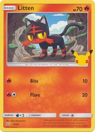 Litten 15/25 Non-Holo Pokemon Card (McDonalds Collection 2021)