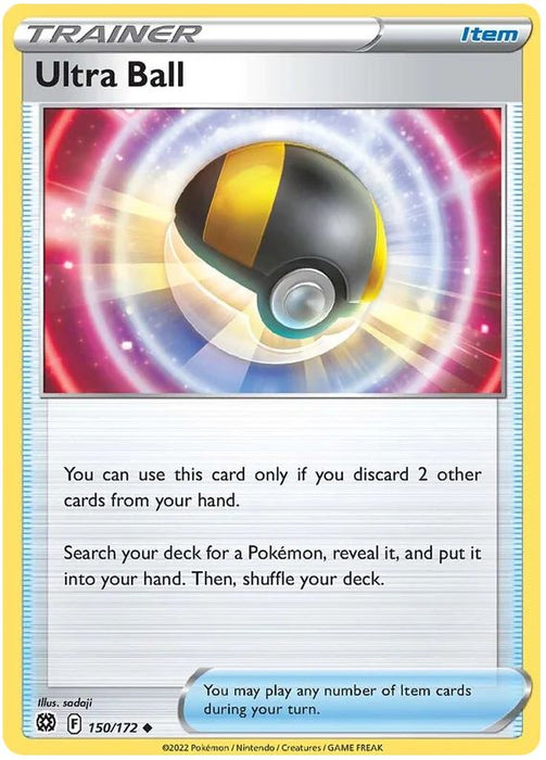 Ultra Ball 150/172 Uncommon Reverse Holo Pokemon Card (SWSH Brilliant Stars)