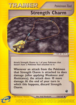 Strength Charm 150/165 Reverse Holo Pokemon Card (Expedition Base Set)