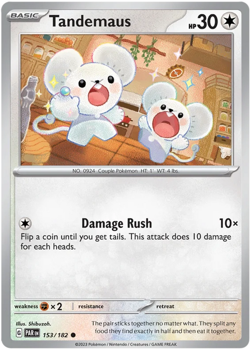 Tandemaus 153/182 Common Reverse Holo Pokemon Card (SV04 Paradox Rift)