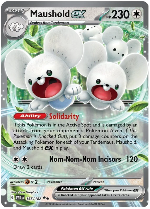 Maushold ex 155/182 Double Rare Pokemon Card (SV04 Paradox Rift)