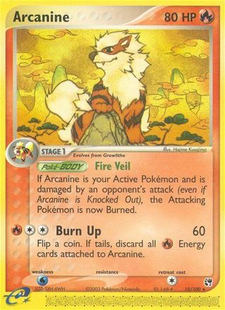 Arcanine 15/100 Rare Pokemon Card (EX Sandstorm)