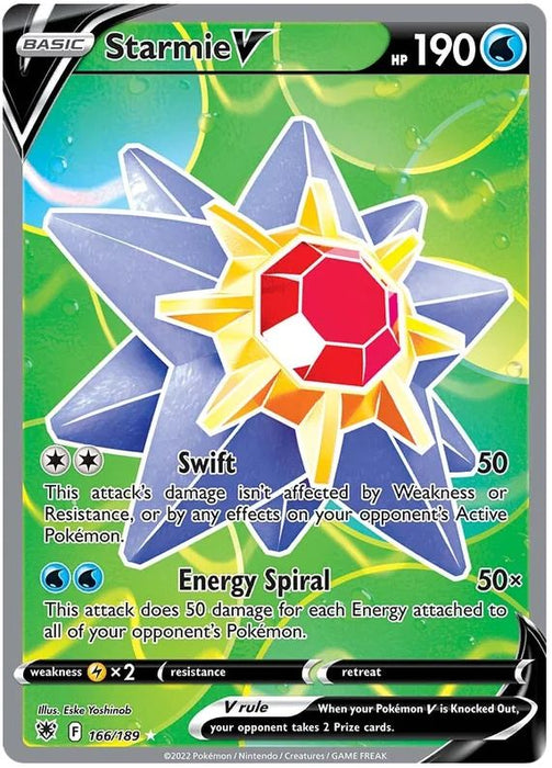 Starmie V 166/189 Rare Ultra Pokemon Card (SWSH Astral Radiance)