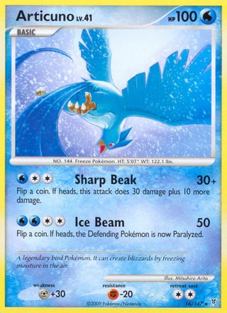 Articuno 16/147 Rare Pokemon Card (Supreme Victors)
