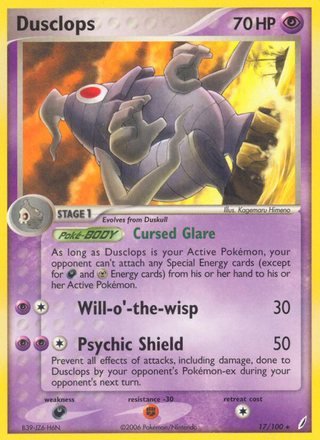 Dusclops 17/100 Rare Pokemon Card (EX Crystal Guardians)