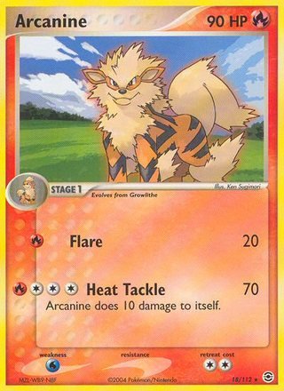 Arcanine 18/112 Rare Pokemon Card (EX FireRed & LeafGreen)