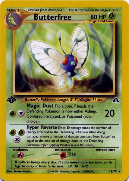 Butterfree 19/75 Rare Pokemon Card (Neo Discovery)