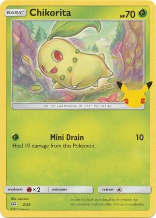 Chikorita 2/25 Non-Holo Pokemon Card (McDonalds Collection 2021)