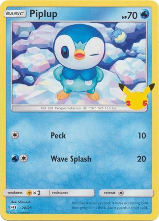 Piplup 20/25 Non-Holo Pokemon Card (McDonalds Collection 2021)
