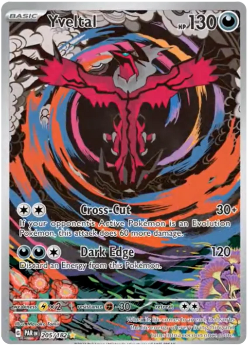 Yveltal 205/182 Illustration Rare Pokemon Card (SV04 Paradox Rift)