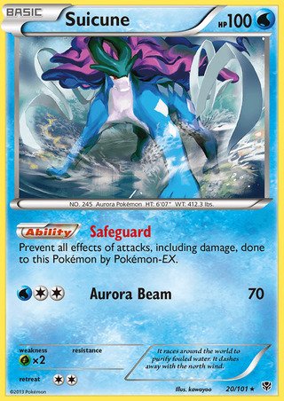 Suicune 20/101 Rare Pokemon Card (Plasma Blast)