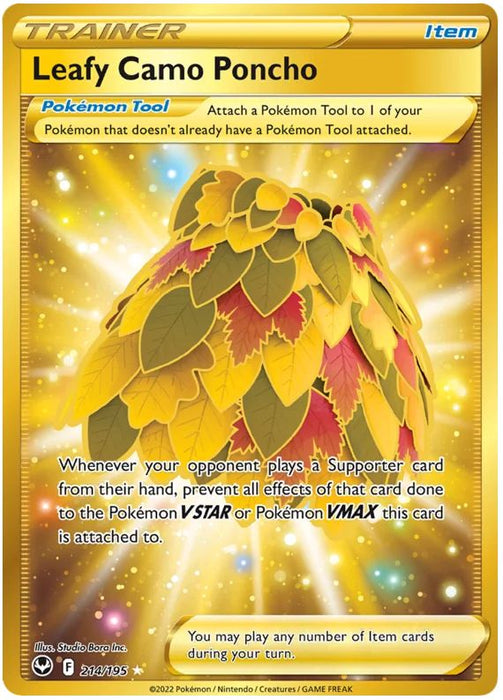 Leafy Camo Poncho 214/195 Rare Secret Pokemon Card (SWSH Silver Tempest)