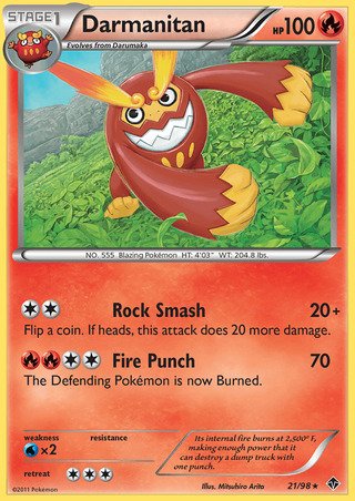 Darmanitan 21/98 Rare Pokemon Card (Emerging Powers)