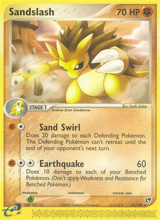 Sandslash 21/100 Rare Pokemon Card (EX Sandstorm)