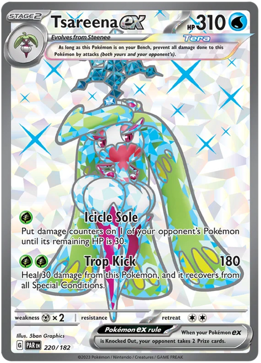 Tsareena ex 220/182 Ultra Rare Pokemon Card (SV04 Paradox Rift)