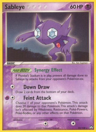 Sableye 22/108 Rare Pokemon Card (EX Power Keepers)