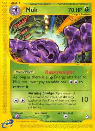 Muk 23/147 Rare Reverse Holo Pokemon Card (Aquapolis)