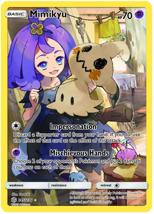 Mimikyu 245/236 Secret Rare Pokemon Card (Cosmic Eclipse)