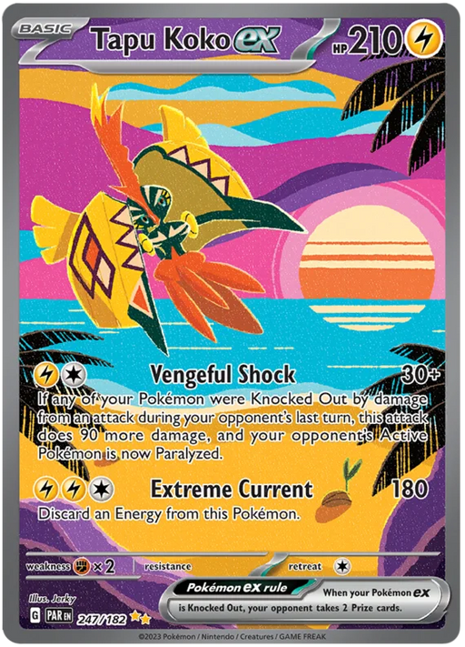 Tapu Koko ex 247/182 Special Illustration Rare Pokemon Card (SV04 Paradox Rift)