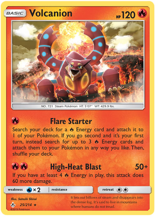 Volcanion 25/214 Rare Non-Holo Pokemon Card (Unbroken Bonds)