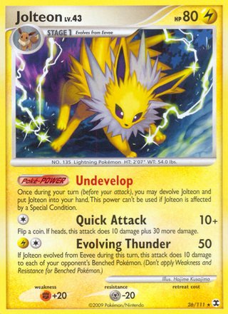 Jolteon 26/111 Rare Pokemon Card (Rising Rivals)