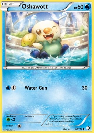 Oshawott 30/114 Common Pokemon Card (XY Steam Siege)