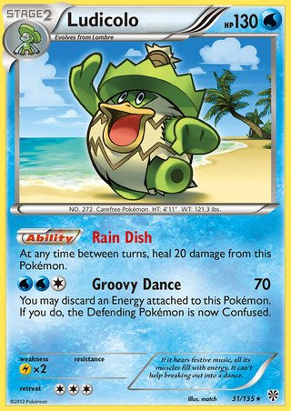 Ludicolo 31/135 Rare Pokemon Card (Plasma Storm)