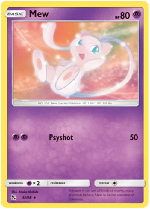 Mew 32/68 Rare Pokemon Card (Hidden Fates)