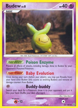 Budew 33/100 Uncommon Pokemon Card (Stormfront)