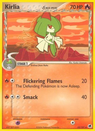 Kirlia d 33/101 Uncommon Pokemon Card (EX Dragon Frontier)