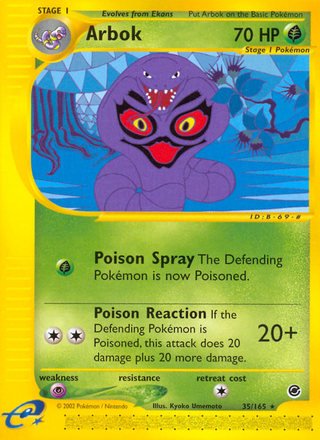 Arbok 35/165 Rare Pokemon Card (Expedition Base Set)