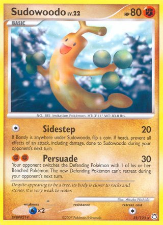 Sudowoodo 35/123 Rare Reverse Holo Pokemon Card (Mysterious Treasures)