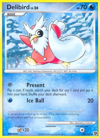 Delibird 36/106 Uncommon Pokemon Card (Great Encounters)
