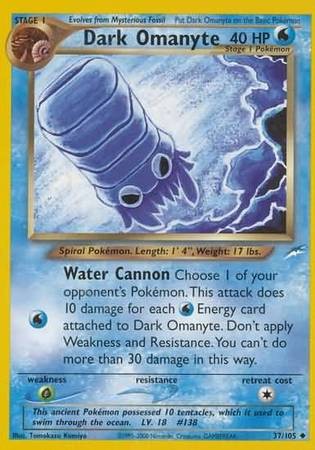 Dark Omanyte 37/105 Neo Destiny Uncommon Pokemon Card (Neo Destiny)
