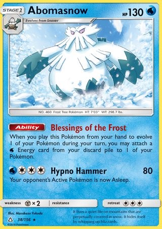 Abomasnow 38/156 Rare Reverse Holo Pokemon Card (Ultra Prism)