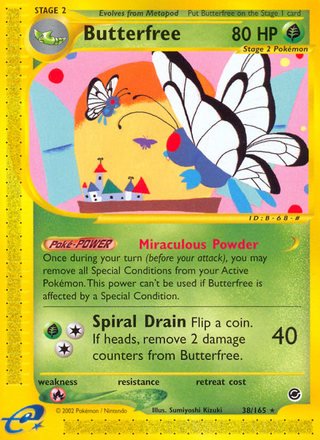 Butterfree 38/165 Rare Pokemon Card (Expedition Base Set)
